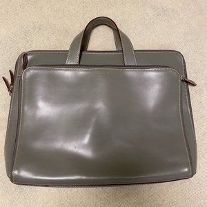 NEW Lodis Leather Audrey Laptop Bag Briefcase Sage Green Gray